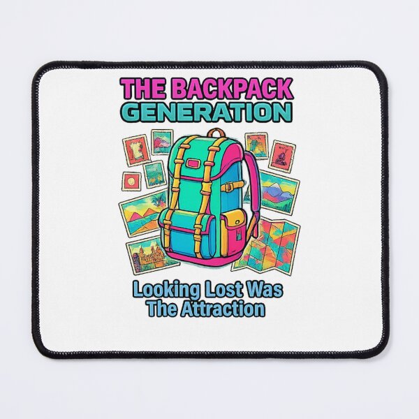 Item preview, The Backpack Generation _ Looking Lost Was The Attraction Retro Travel Adventure Design designed and sold by WisdomInColor.