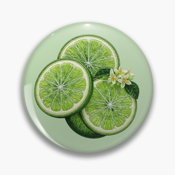 Item preview, Embroidered Lime Citrus Patch Art designed and sold by MegaNovaArt.