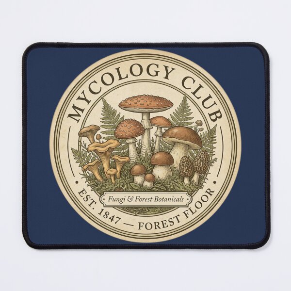 Item preview, Mycology Club Vintage Badge Fungi Art designed and sold by CalmCapy Co.