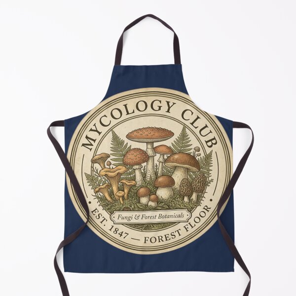 Item preview, Mycology Club Vintage Badge Forest Floor Fungi Art designed and sold by CalmCapy Co.