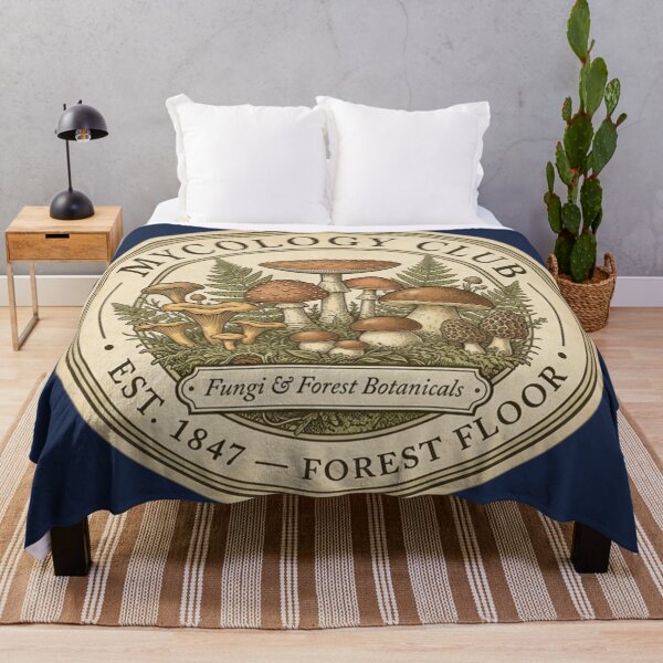 Item preview, Mycology Club Vintage Badge Forest Floor Fungi Art designed and sold by CalmCapy Co.