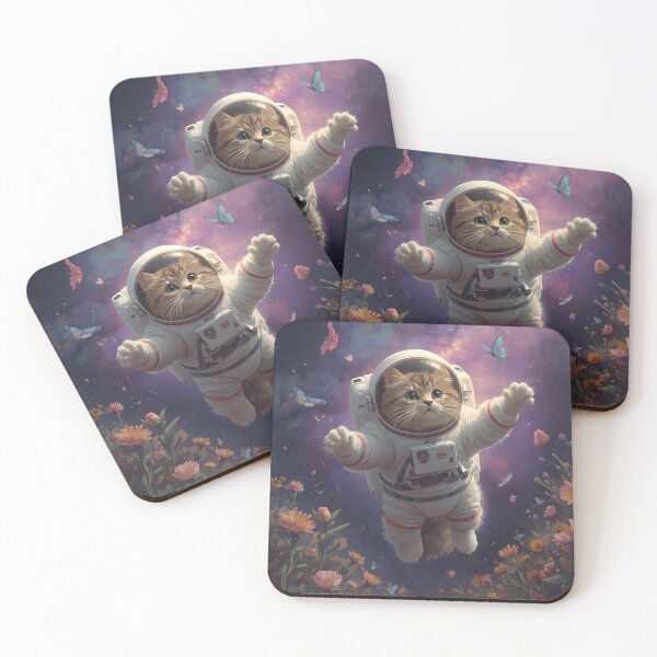 Item preview, Space Cat Astronaut Flower Print designed and sold by MAWOdesign.