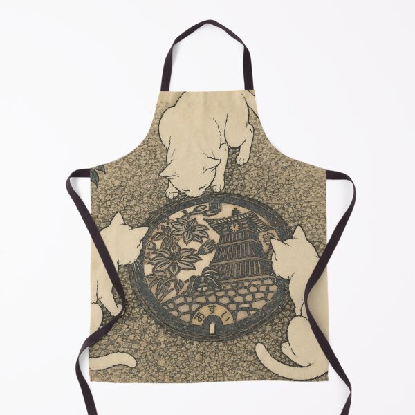 Item preview, Curious Cats at the Shinkorou: Japanese Ukiyo-e Style Shisetsu Manhole designed and sold by Komatoya.