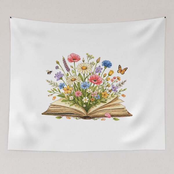 Item preview, Wildflower Book Illustration - Floral Book Art designed and sold by Pineapple-Tree.