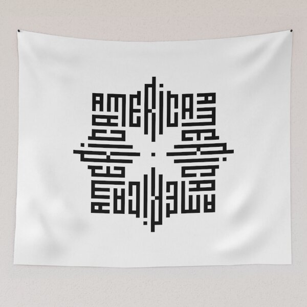 Item preview, AMERICA | Black  | Modern Geometric Kufi Calligraphy | From Name to Art   designed and sold by FOR YOUR NAME.