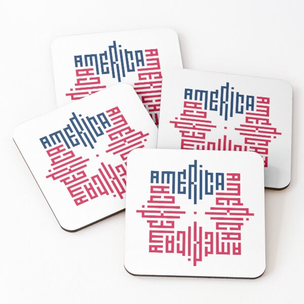 Item preview, AMERICA | Color  | Modern Geometric Kufi Calligraphy | From Name to Art   designed and sold by FOR YOUR NAME.