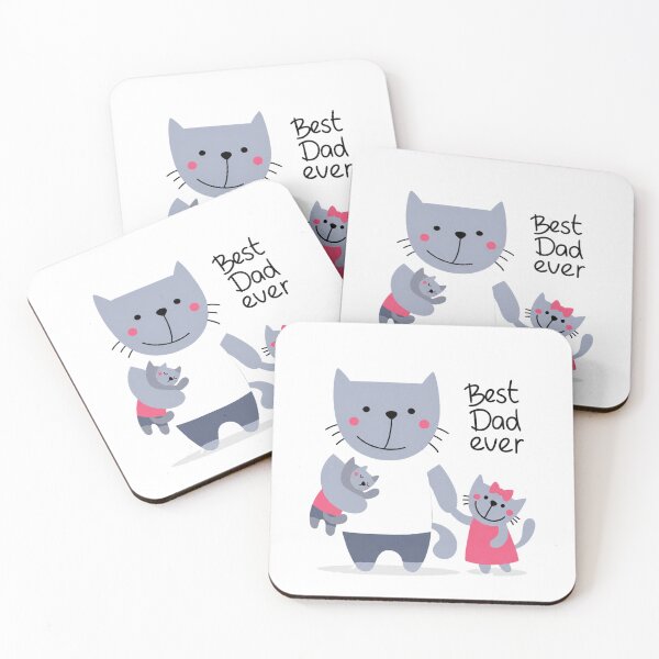 Item preview, Best Dad Ever Cute Cat Father and Kittens Family Art designed and sold by Arbacus.