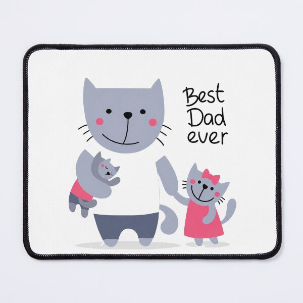 Item preview, Best Dad Ever Cute Cat Father and Kittens Family Art designed and sold by Arbacus.