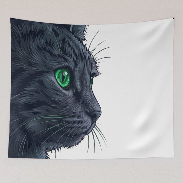 Item preview, Emerald Gaze Black Cat Profile Illustration designed and sold by Spiritualwall.