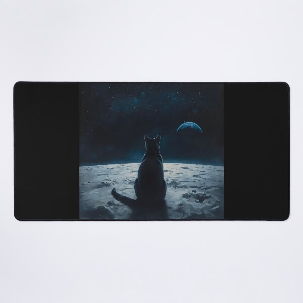 Item preview, Black Cat on the Moon Print designed and sold by MAWOdesign.
