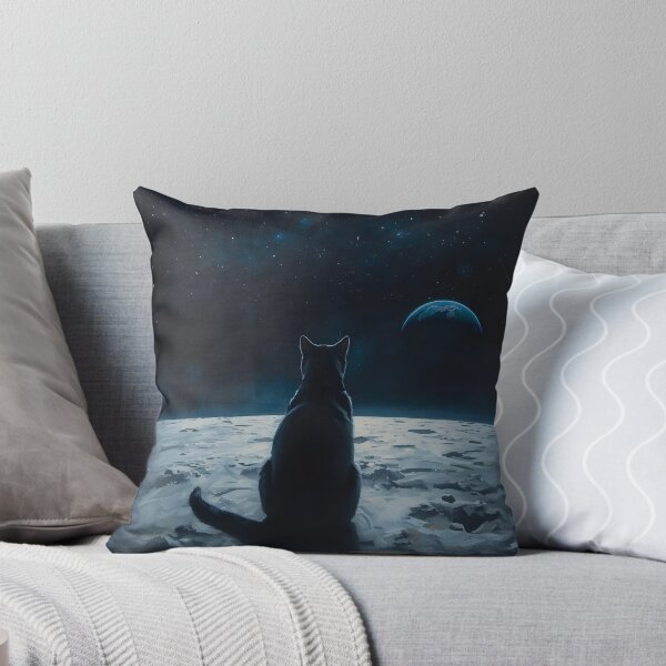 Item preview, Black Cat on the Moon Print designed and sold by MAWOdesign.