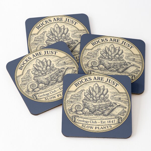 Item preview, Rocks Are Just Slow Plants Geology Club Badge designed and sold by CalmCapy Co.