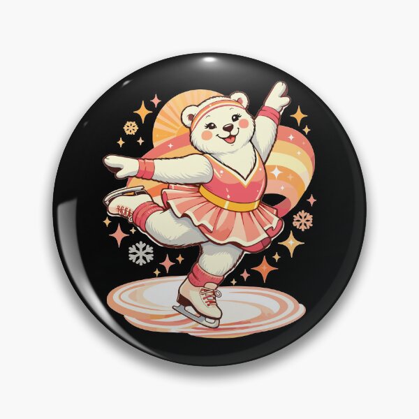 Item preview, Retro polar bear figure skater vintage designed and sold by Pineapple-Tree.