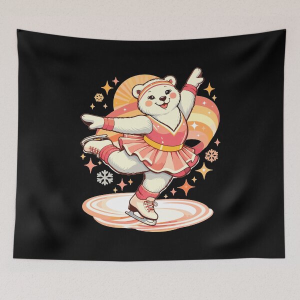 Item preview, Retro polar bear figure skater vintage designed and sold by Pineapple-Tree.