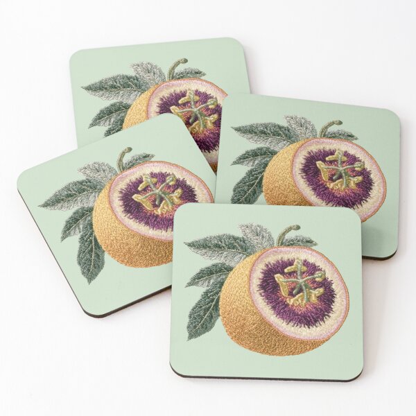 Item preview, Embroidered Passion Fruit Botanical Art designed and sold by MegaNovaArt.