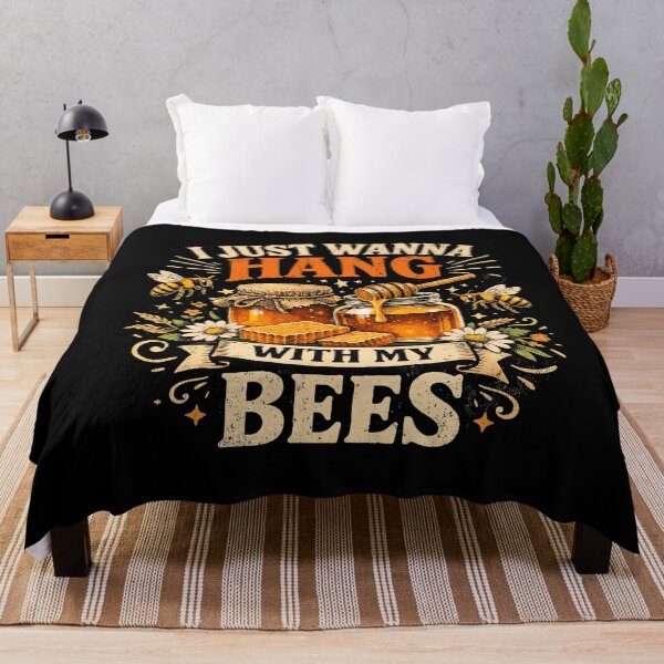 Item preview, I just want to hang with my bees bee honey jar designed and sold by Pineapple-Tree.