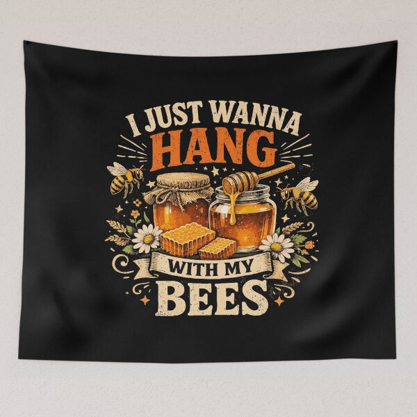 Item preview, I just want to hang with my bees bee honey jar designed and sold by Pineapple-Tree.