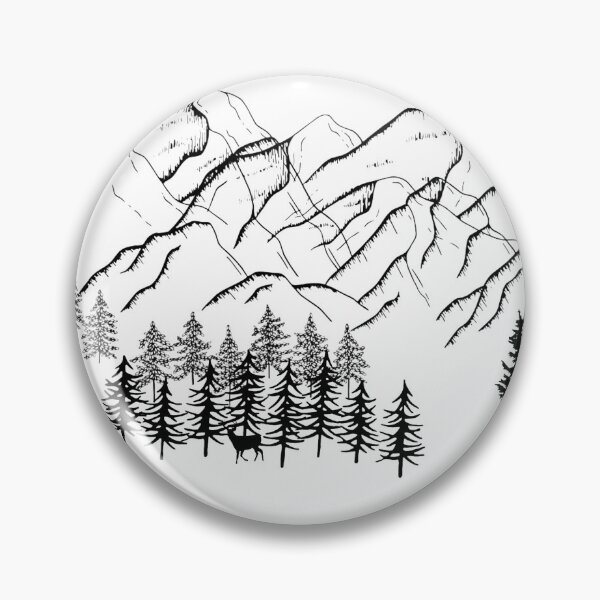 Item preview, Simple Mountain Peak Pine Tree Geometric Nature Circle designed and sold by vibecraft_studio2.