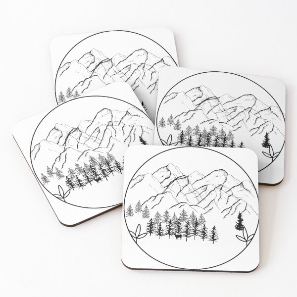 Item preview, Simple Mountain Peak Pine Tree Geometric Nature Circle designed and sold by vibecraft_studio2.