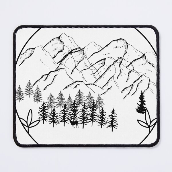 Item preview, Simple Mountain Peak Pine Tree Geometric Nature Circle designed and sold by vibecraft_studio2.