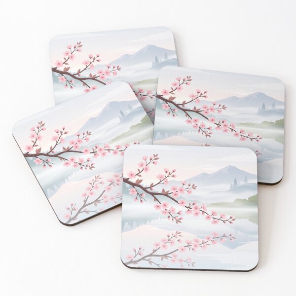 Item preview, Sakura Branch Over Misty Lake designed and sold by Prachodayat Artworks.