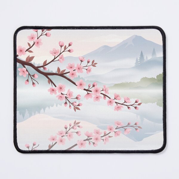 Item preview, Sakura Branch Over Misty Lake designed and sold by Prachodayat Artworks.