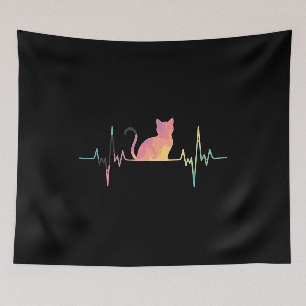 Item preview, Cat Heartbeat EKG Pulse Love Colorful Design designed and sold by StranHabesre51.