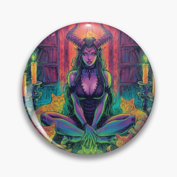 Item preview, Rainbow Cat Witch Art Print | Lilith Forbidden Library Fantasy Decor designed and sold by Liliths-Closet.