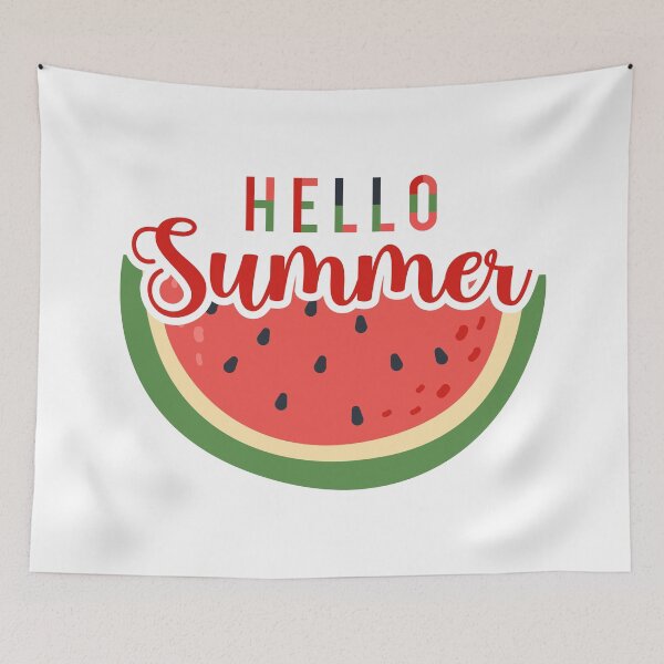 Item preview, Hello Summer colorful lettering with watermelon fruit designed and sold by CHERRY--SHOP.