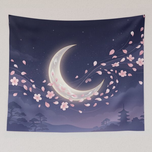 Item preview, Moonlit Sakura Petal Dance designed and sold by Prachodayat Artworks.
