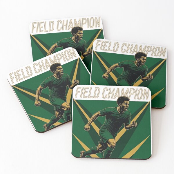 Item preview, Field Champion Soccer Player Green and Gold Art Print designed and sold by M.Store.