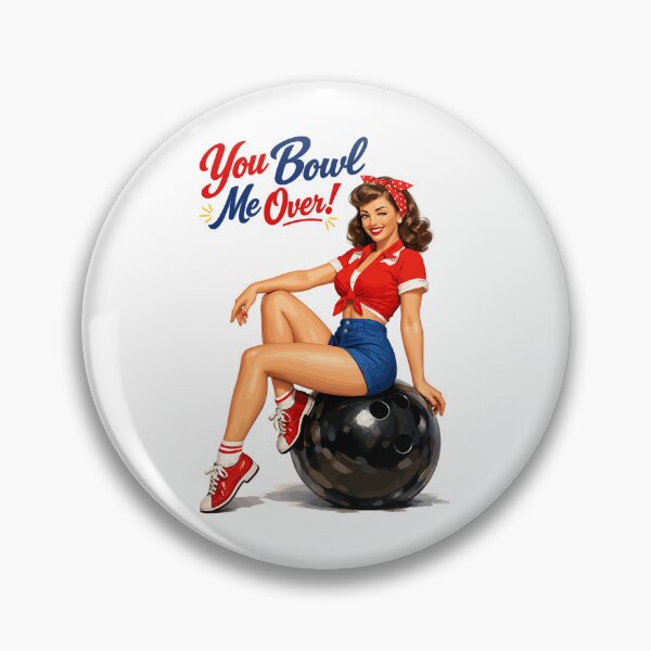 Item preview, Retro Bowling Pin-Up: You Bowl Me Over! designed and sold by Pineapple-Tree.