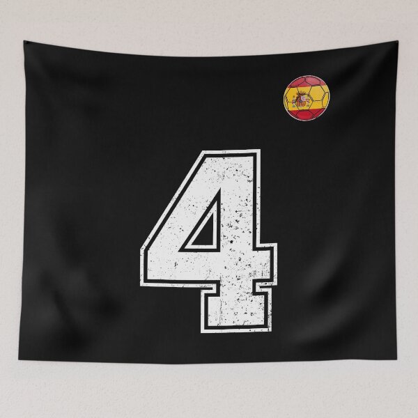Item preview, Spain Soccer Number 4 Vintage Sports Fan designed and sold by KristenosNehk.