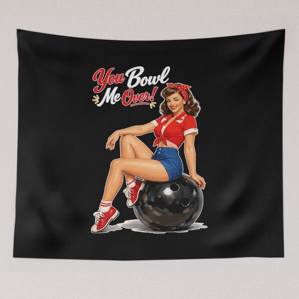 Item preview, Retro Bowling Pin-Up: You Bowl Me Over! designed and sold by Pineapple-Tree.