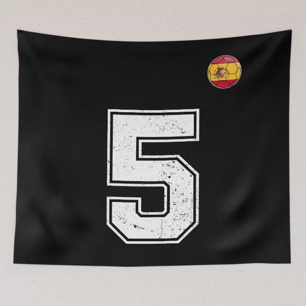 Item preview, Spain Soccer Number 5 Vintage Sports Fan designed and sold by KristenosNehk.