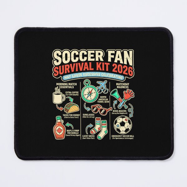 Item preview, Soccer Fan Survival Kit 2026 – Funny Tournament Essentials Retro Design designed and sold by DesignDoodleArt.