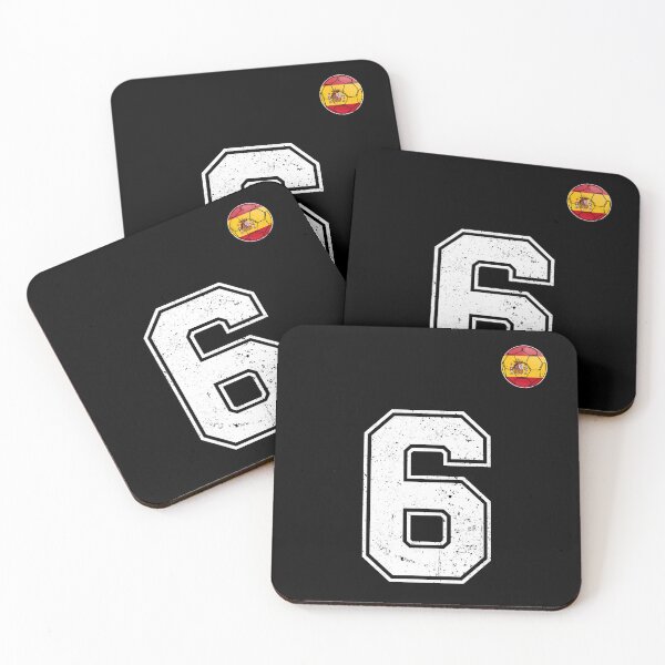 Item preview, Spain Soccer Number 6 Vintage Sports Fan designed and sold by KristenosNehk.