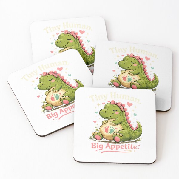 Item preview, Tiny Human Big Appetite Funny Pregnancy Dinosaur designed and sold by Bo0gyArt.