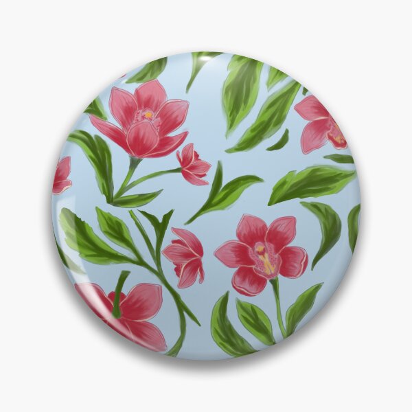 Item preview, Pink Orchid and Green Leaves Seamless Pattern designed and sold by LafinaArt.