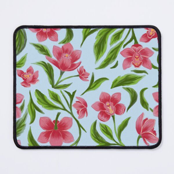 Item preview, Pink Orchid and Green Leaves Seamless Pattern designed and sold by LafinaArt.