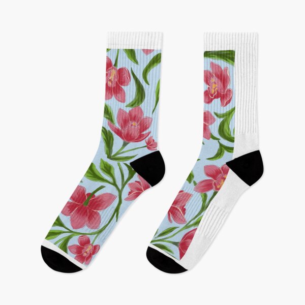 Item preview, Pink Orchid and Green Leaves Seamless Pattern designed and sold by LafinaArt.