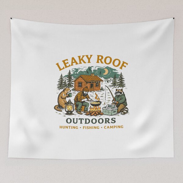 Item preview, Leaky Roof Outdoors Hunting Fishing Camping designed and sold by Matinez Pink.