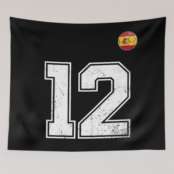 Item preview, Spain Soccer Number 12 Vintage Sports Fan designed and sold by KristenosNehk.