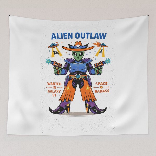 Item preview, Alien Outlaw Space Cowboy T-Shirt designed and sold by Matinez Pink.