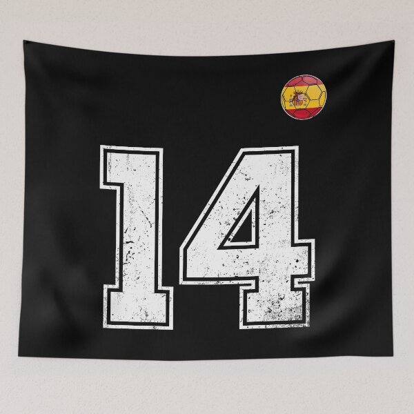 Item preview, Spain Soccer Number 14 Vintage Sports Fan designed and sold by KristenosNehk.