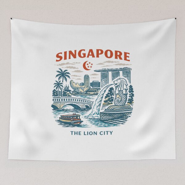 Item preview, Singapore Travel Poster T-Shirt designed and sold by Matinez Pink.