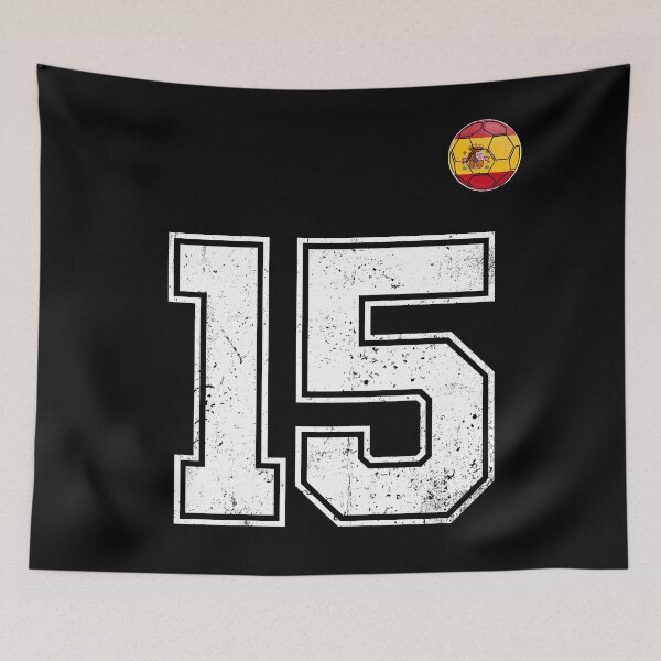 Item preview, Spain Soccer Number 15 Vintage Sports Fan designed and sold by KristenosNehk.