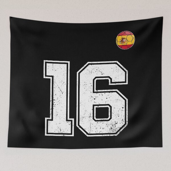 Item preview, Spain Soccer Number 16 Vintage Sports Fan designed and sold by KristenosNehk.