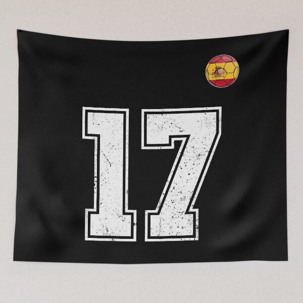 Item preview, Spain Soccer Number 17 Vintage Sports Fan designed and sold by KristenosNehk.