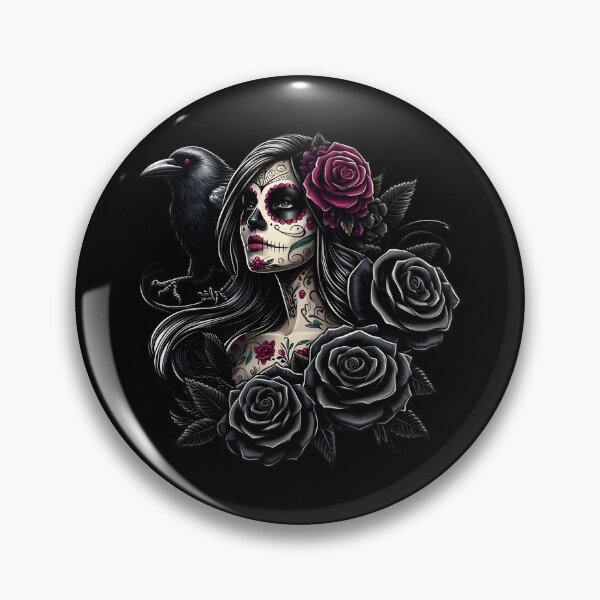 Item preview, La Catrina Mysterious Beauty of the Dia de los Muertos Black Raven designed and sold by PugD.